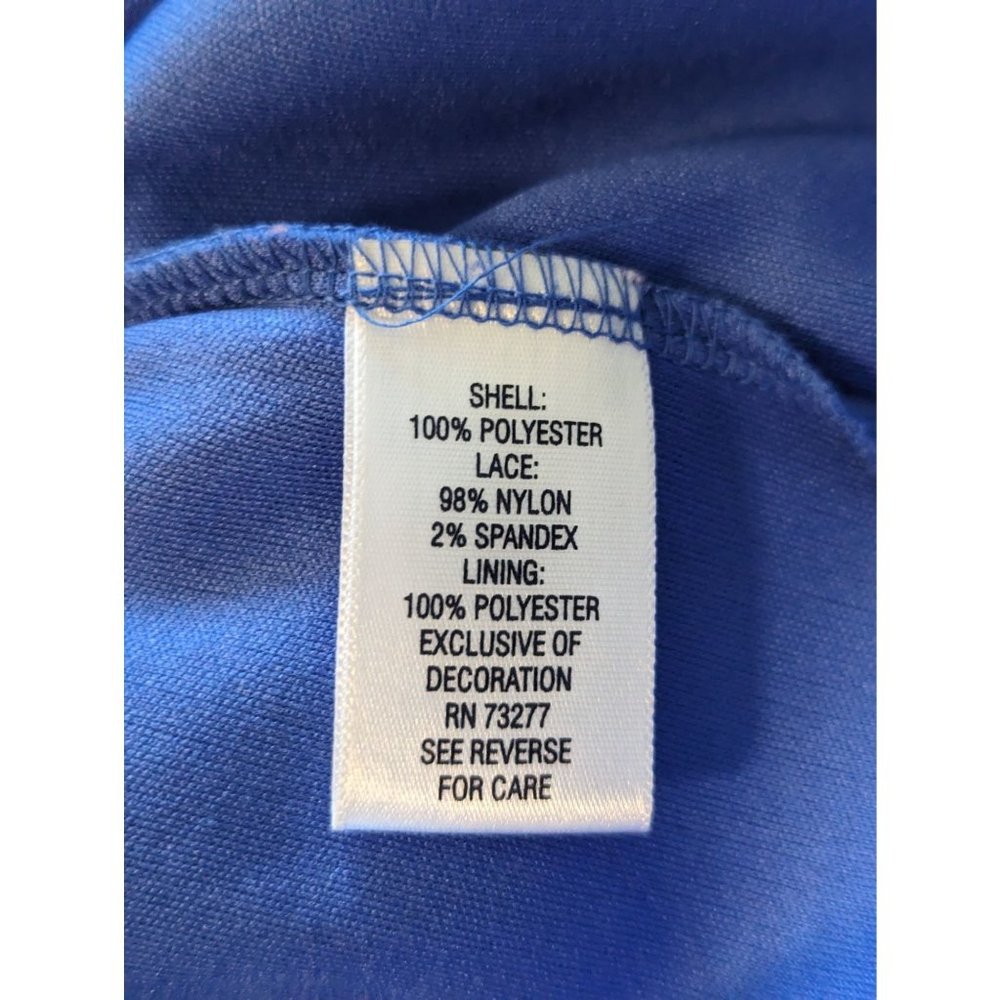 Candie's Women's Y2K High-Low Hem Dress Floral Print Blue Lace Panels sz M - Picture 9 of 11